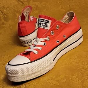 CONVERSE Platform All Star Red Sneakers Women's 7.5 Men's 5.5